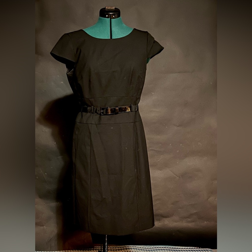 LBD with patent leather belt.